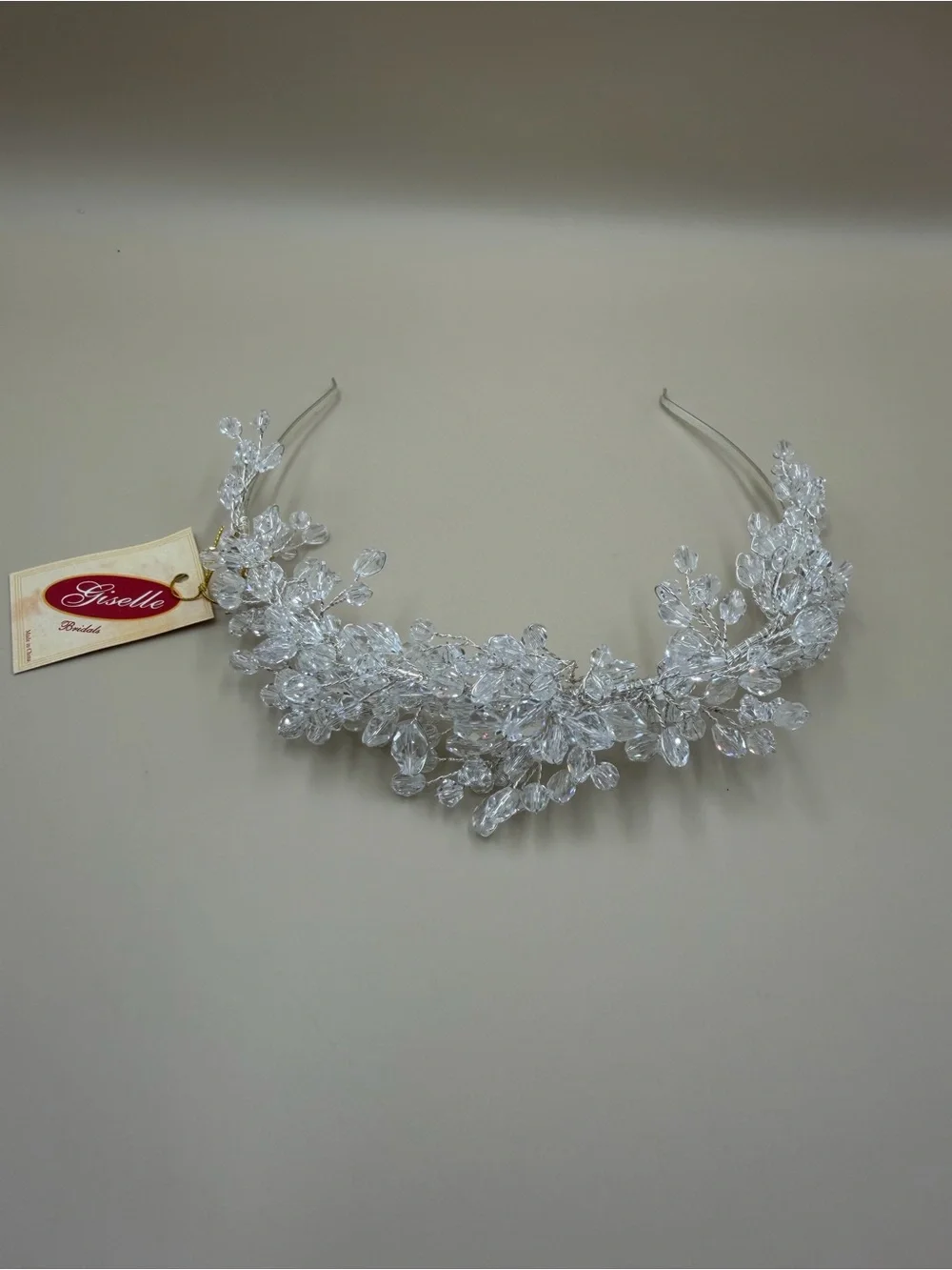 Clear Crystal Beaded Bridal Tiara Wedding Headband Giselle Bridals NWT